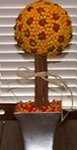 candy corn topiary bouquet with cinnamon sticks