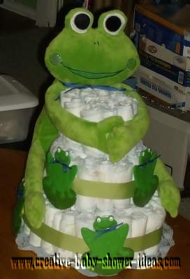 big eyed frog diaper cake