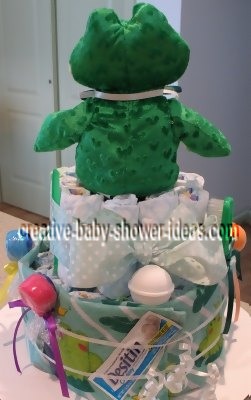 back of frog diaper cake