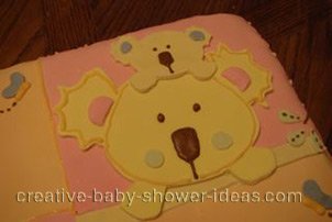 closeup of koala animal on quilt blocks cake