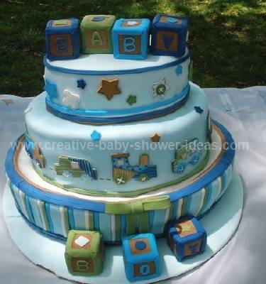 carters blue blocks baby cake