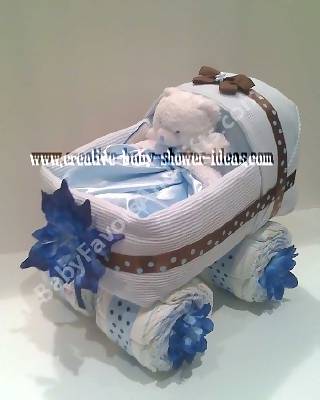 blue polka dot carriage cake