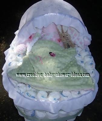 inside diaper bassinet cake