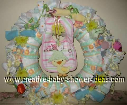 duck bib diaper wreath