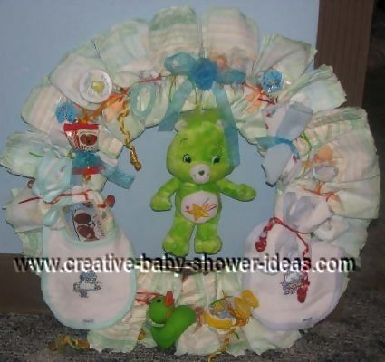 care bear diaper wreath