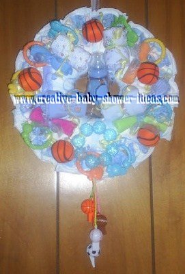 basketball diaper wreath