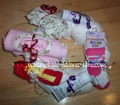 baby clothing diaper wreath