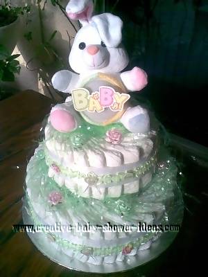 easter bunny diaper cake