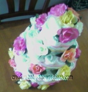 top view of elegant diaper cake