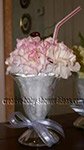 red and white carnation flower ice cream in shake glasses