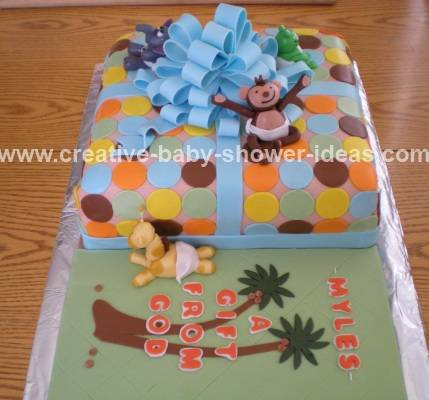 jungle baby shower babies cake