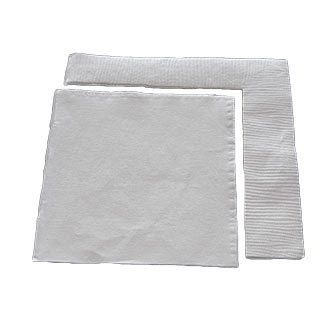 white napkin with edges trimmed