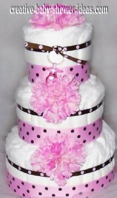 princess polka dot diaper cake