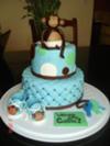 Mod Monkey Baby Shower Cake