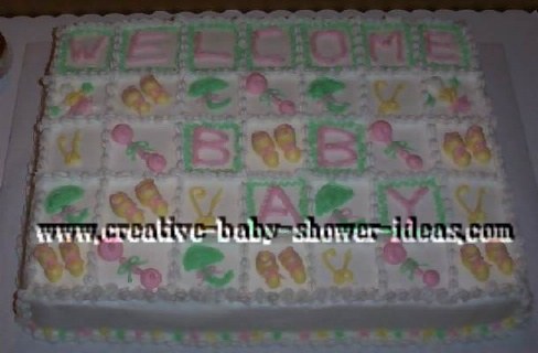 welcome baby quilt cake