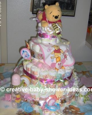 winnie the pooh and honey bees diaper cake