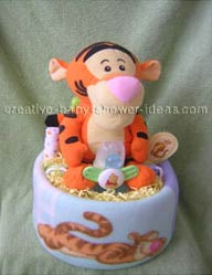 tigger blanket diaper cake