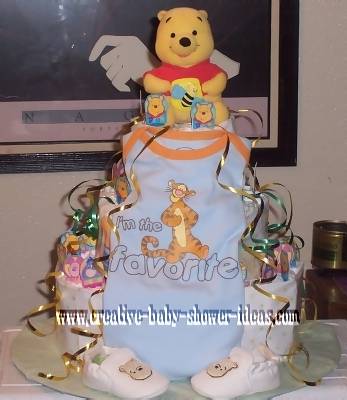 favorite onesie winnie the pooh diaper cake